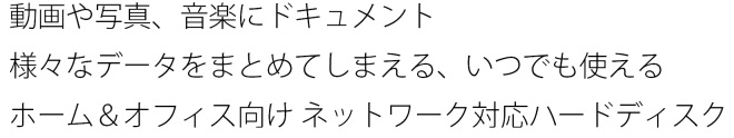 動画や写真、音楽にドキュメント　様々なデータをまとめてしまえる、いつでも使える　ホーム＆オフィス向け　ネットワーク対応ハードディスク