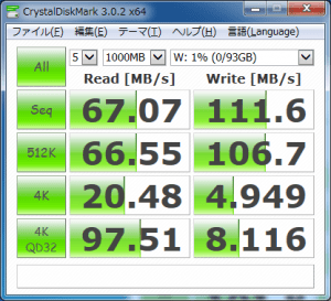 2.5インチexFATフォーマット-USB3.0接続