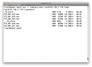 SCPでのファイル転送 Linux to Linux